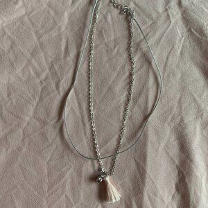 New! Soft Pink Tassel Necklace